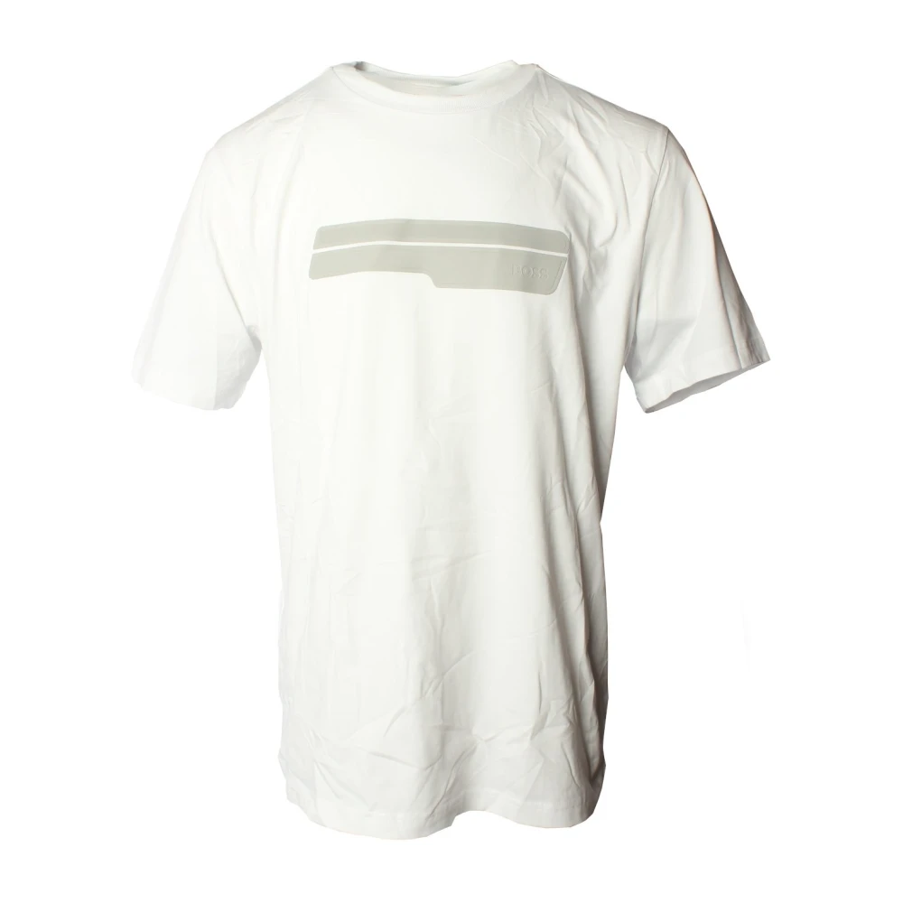 Hugo Boss Heren Wit T-shirt 94% Katoen White Heren