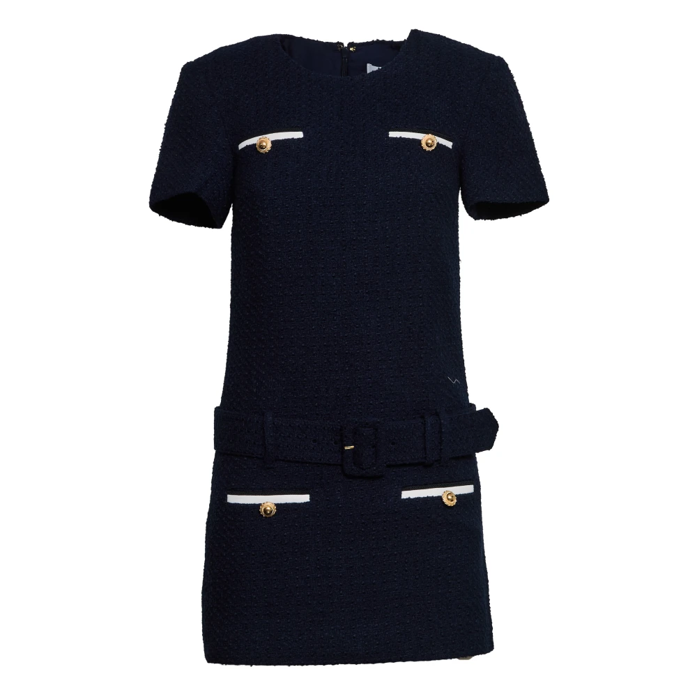 Self Portrait Women's Blue Boucle Mini Dress - Short Dresses - Xs - Dresses
