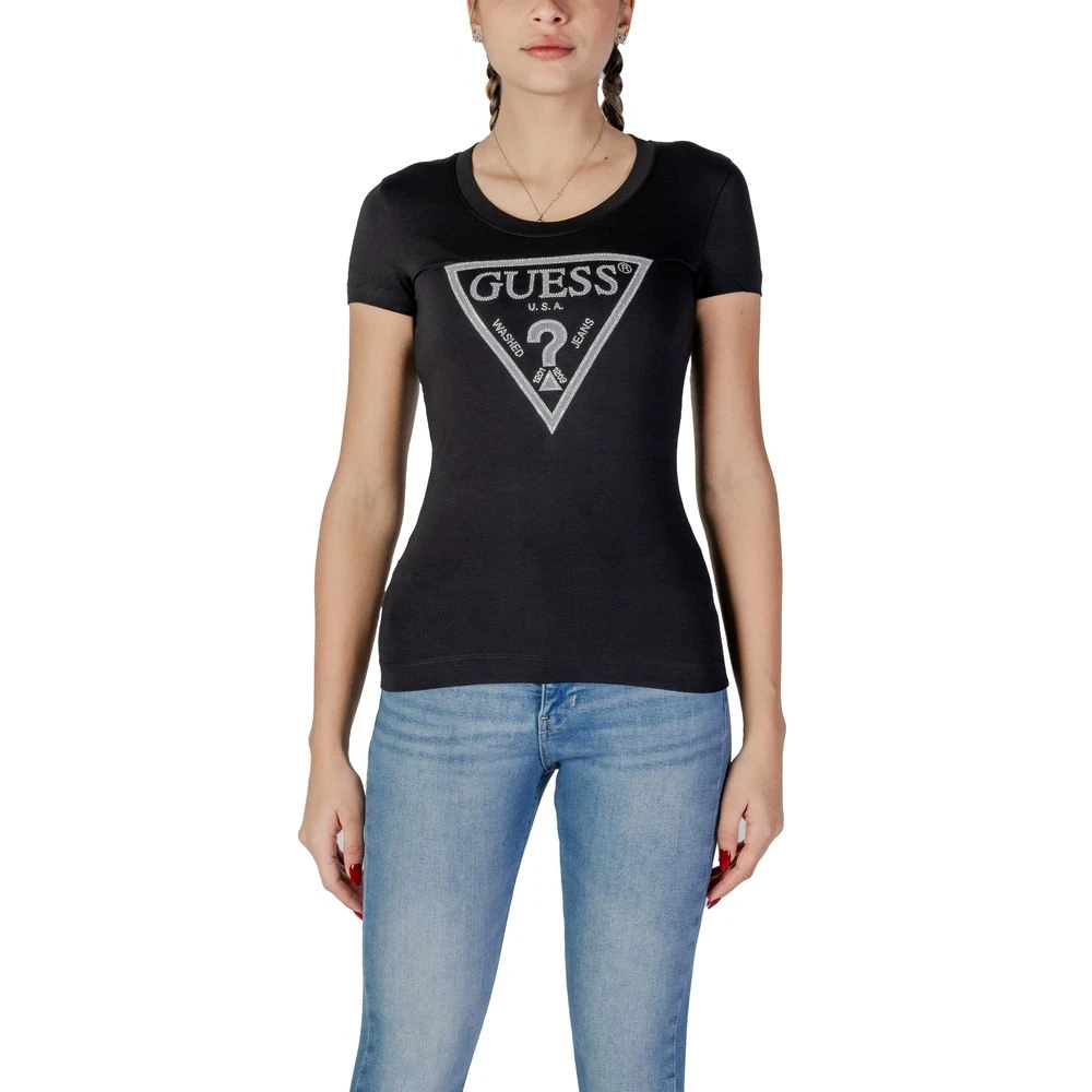 Guess Zwarte Katoenen Dames T-shirt Black Dames