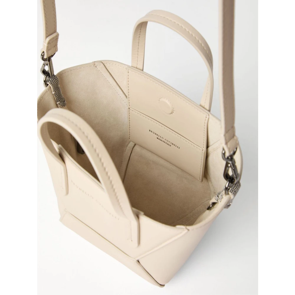 BRUNELLO CUCINELLI Ivoor Tote Tas met Monile Details Beige Dames