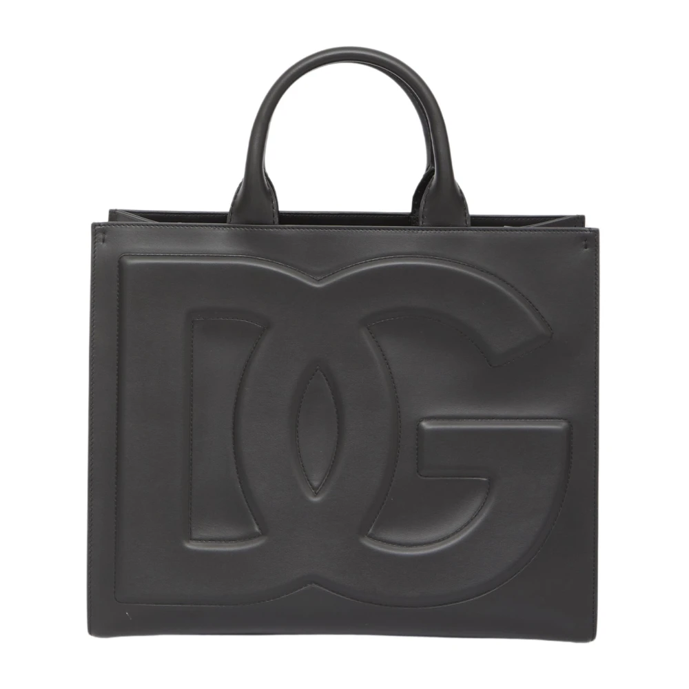 Dolce & Gabbana Zwarte Shopper Tas met Ingedrukt Logo Black Dames