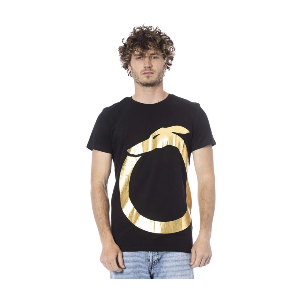 Trussardi Zwart Strandkleding T-shirt Logo Print Black Heren