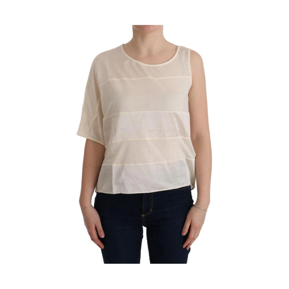 Costume National Beige Chic One-Shoulder Blouse - Female - Blouses - 2XS - Blouses & Shirts