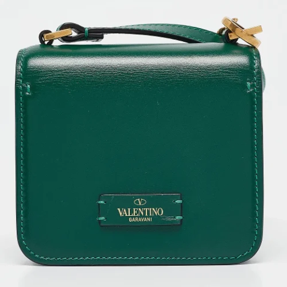 Valentino Vintage Pre-owned Leather shoulder-bags Green Dames
