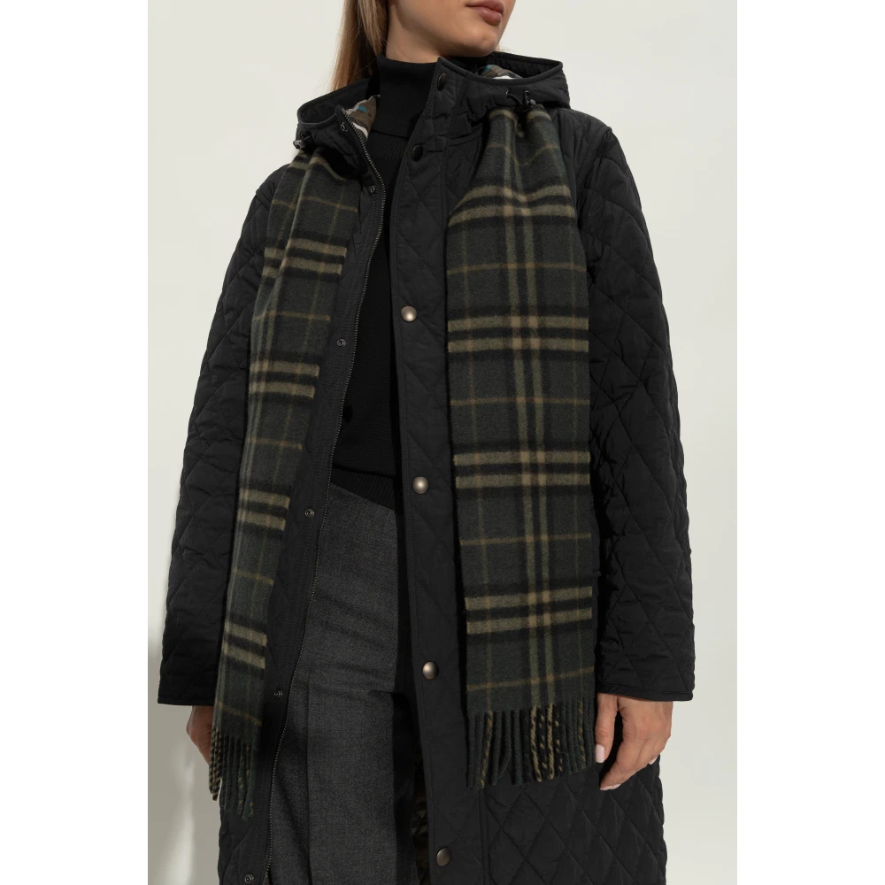Burberry Kasjmier sjaal met ruitpatroon Green Unisex
