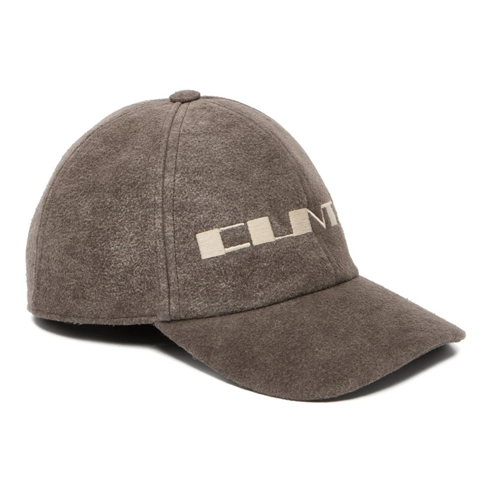 Rick Owens Gray Grey Cotton Baseball Cap Embroidered Front - Male - Hats & Caps - S - Accessories