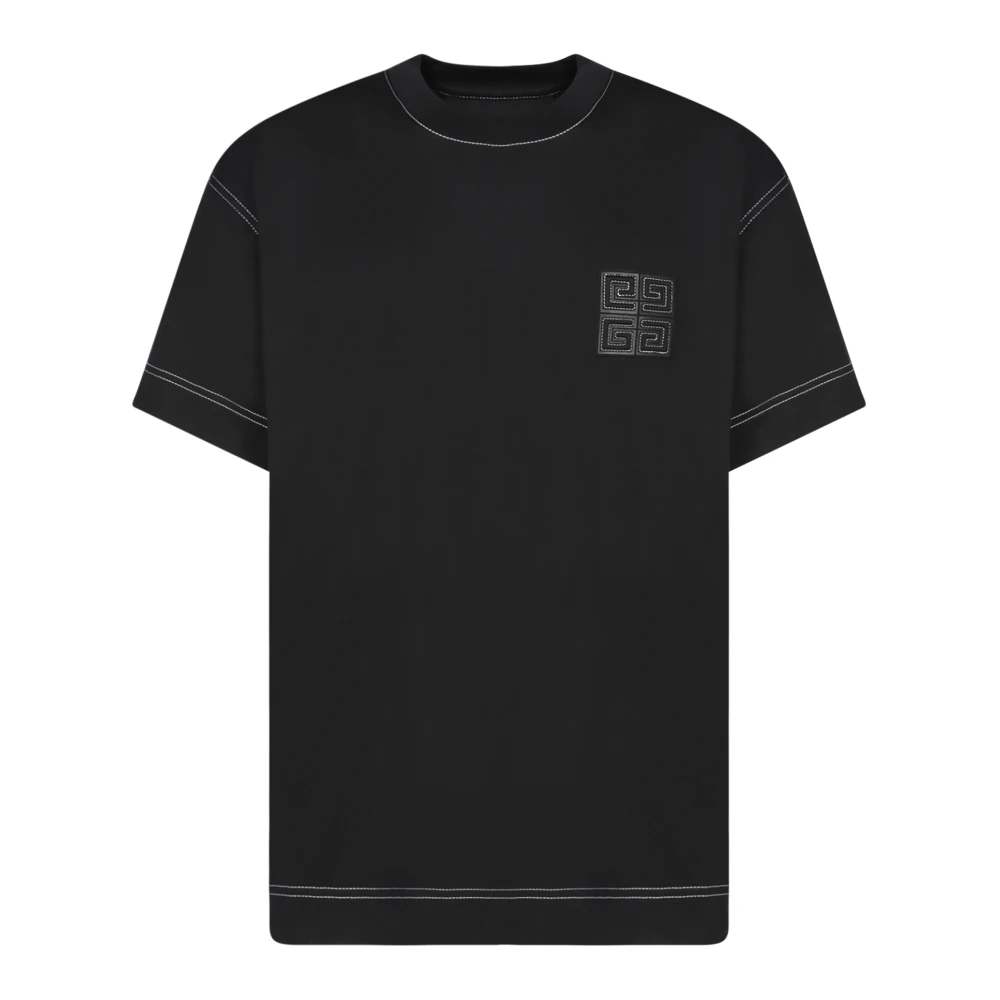 Givenchy Zwart T-shirt met geborduurd logo Black Heren