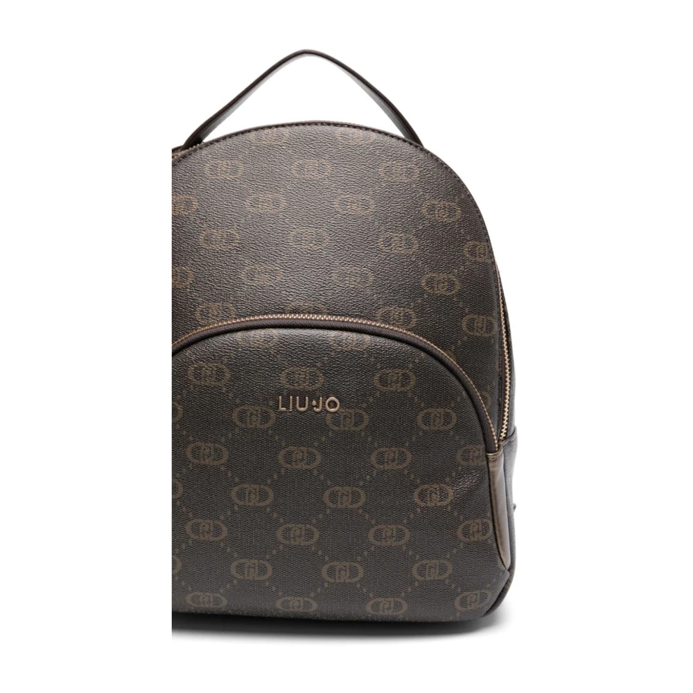 Liu Jo Bruine Eco Leren Logoprint Tas Brown Dames