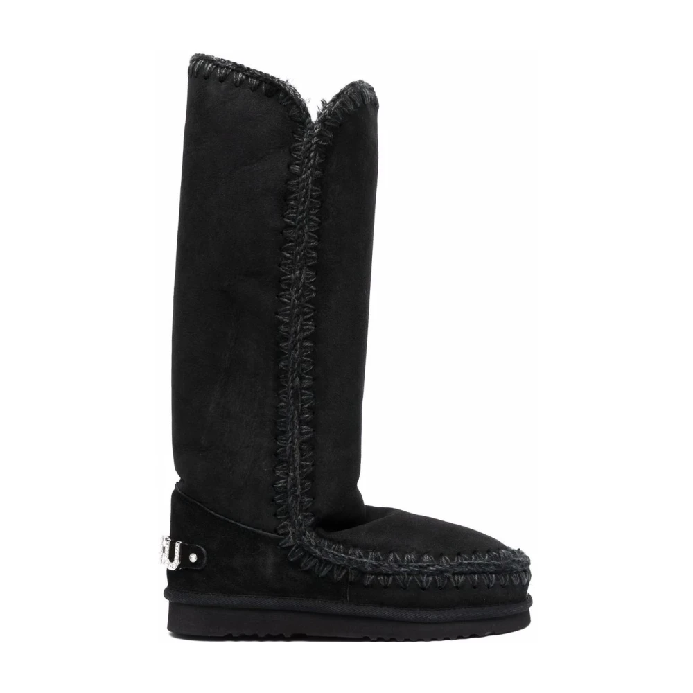 Mou Donna Nero Stivali Eskimo 40 Rhinestones Logo - Immagine 3