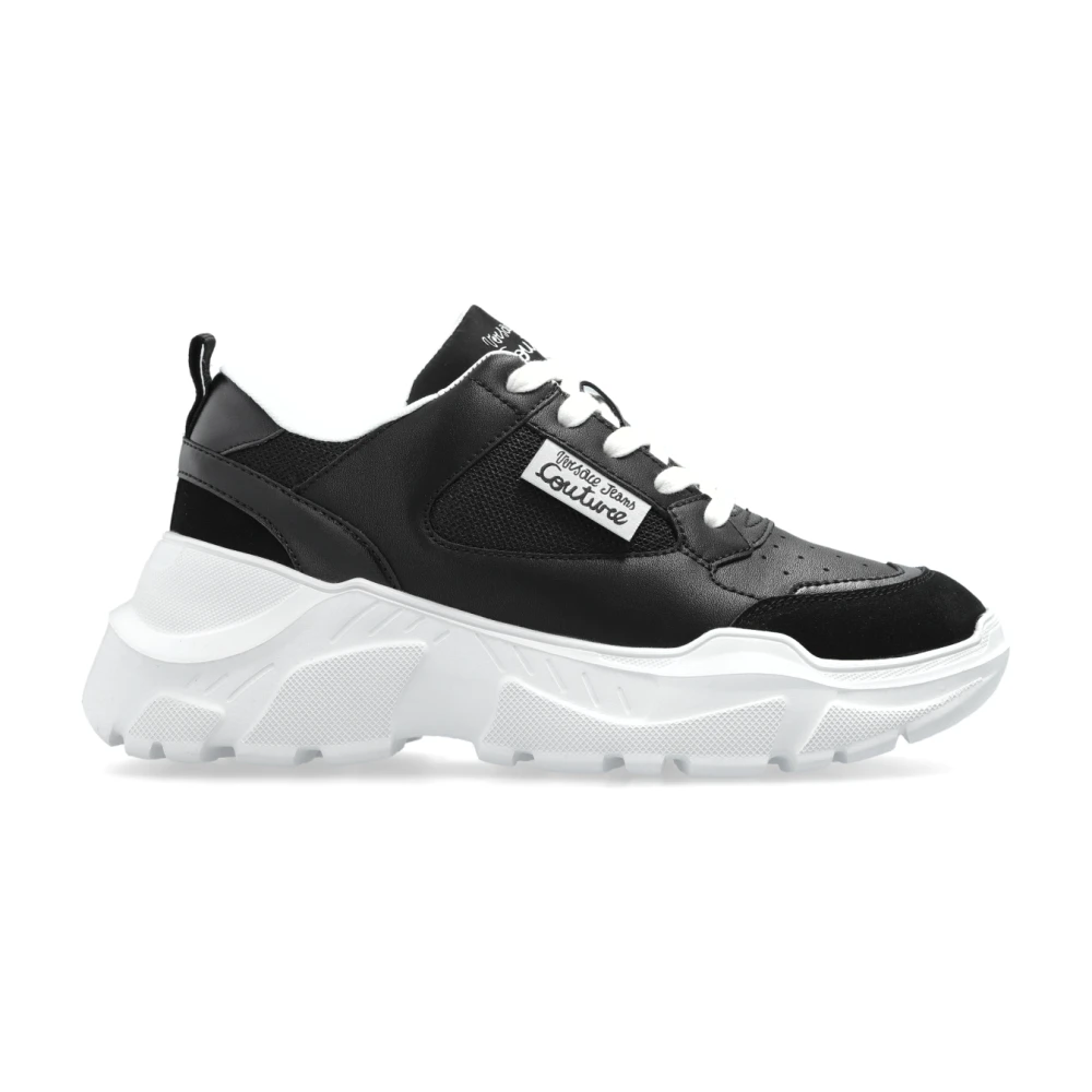 Versace Jeans Couture Sneakers met logo Dames Schoenen Zwart