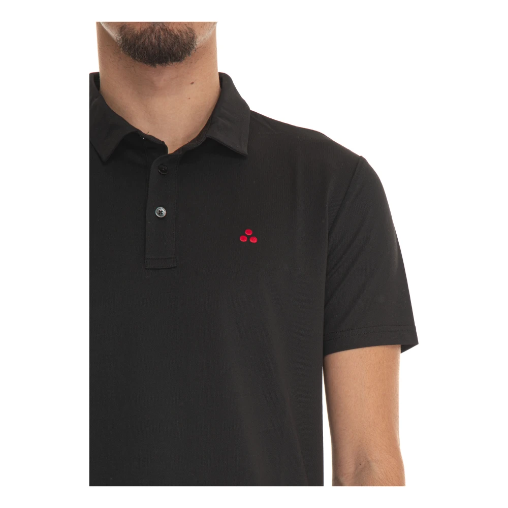 Peuterey Jersey katoenen poloshirt met logo Black Heren