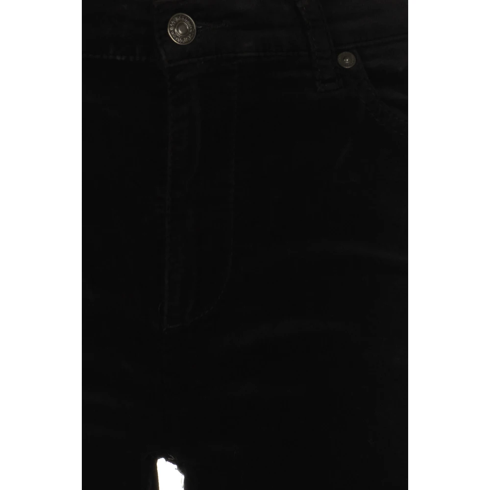 7 For All Mankind Zwarte Fluwelen Broek Black Dames