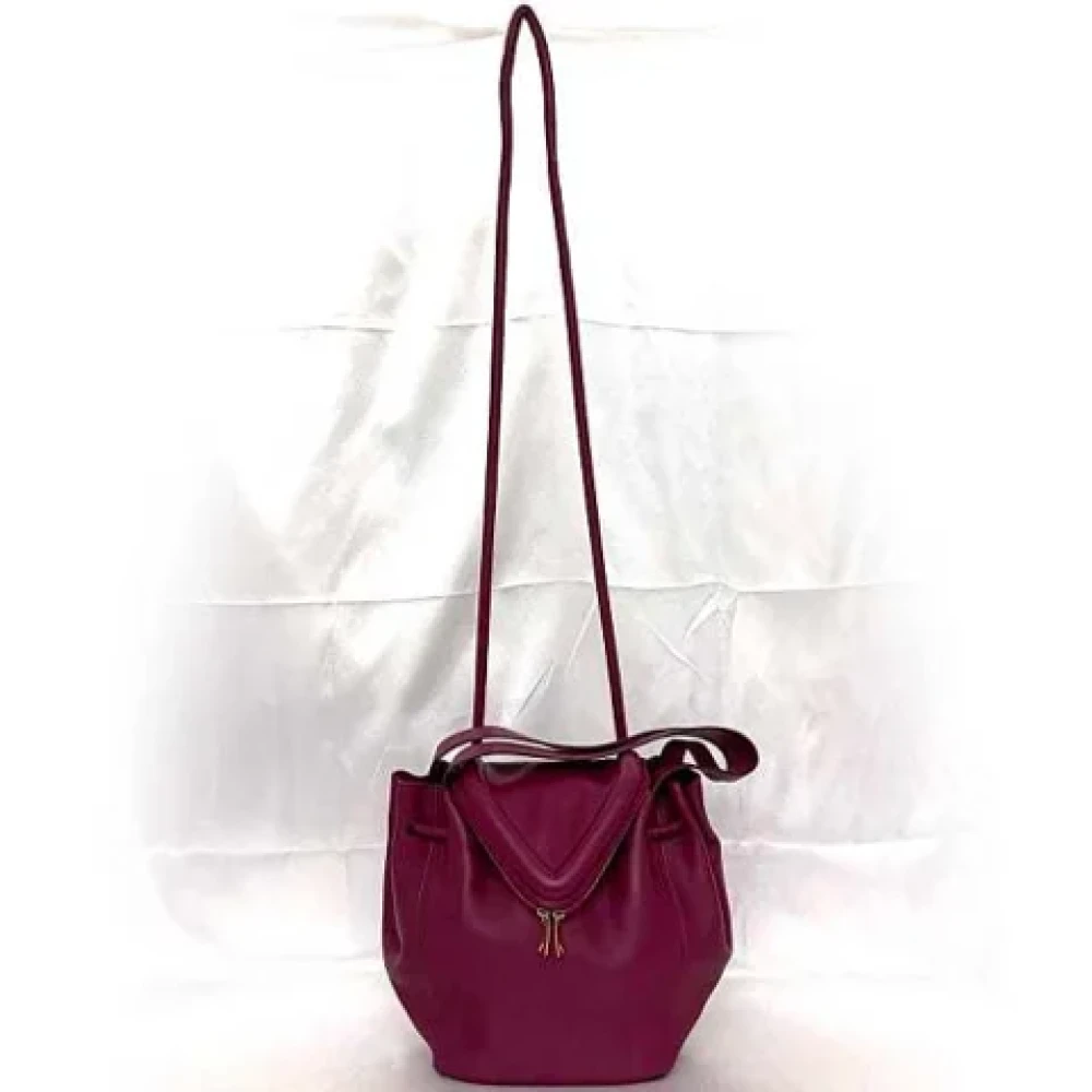 Bottega Veneta Vintage Pre-owned Leather shoulder-bags Purple Dames