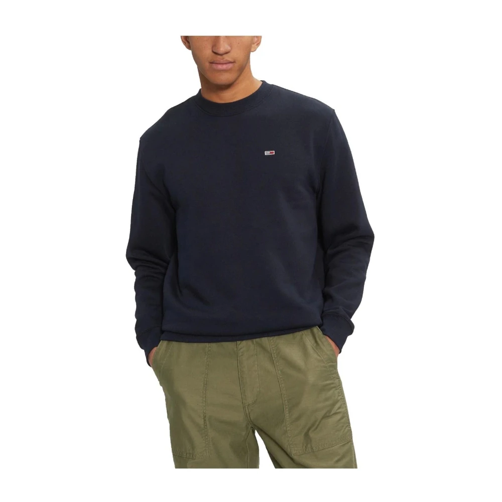 Tommy Hilfiger Flag Logo Sweatshirt Casual Comfortabel Stijlvol Blue Heren