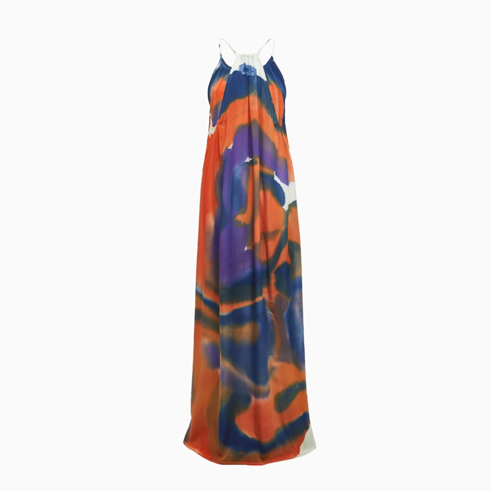 Roberto Collina Lange jurk met multicolor print Multicolor Dames