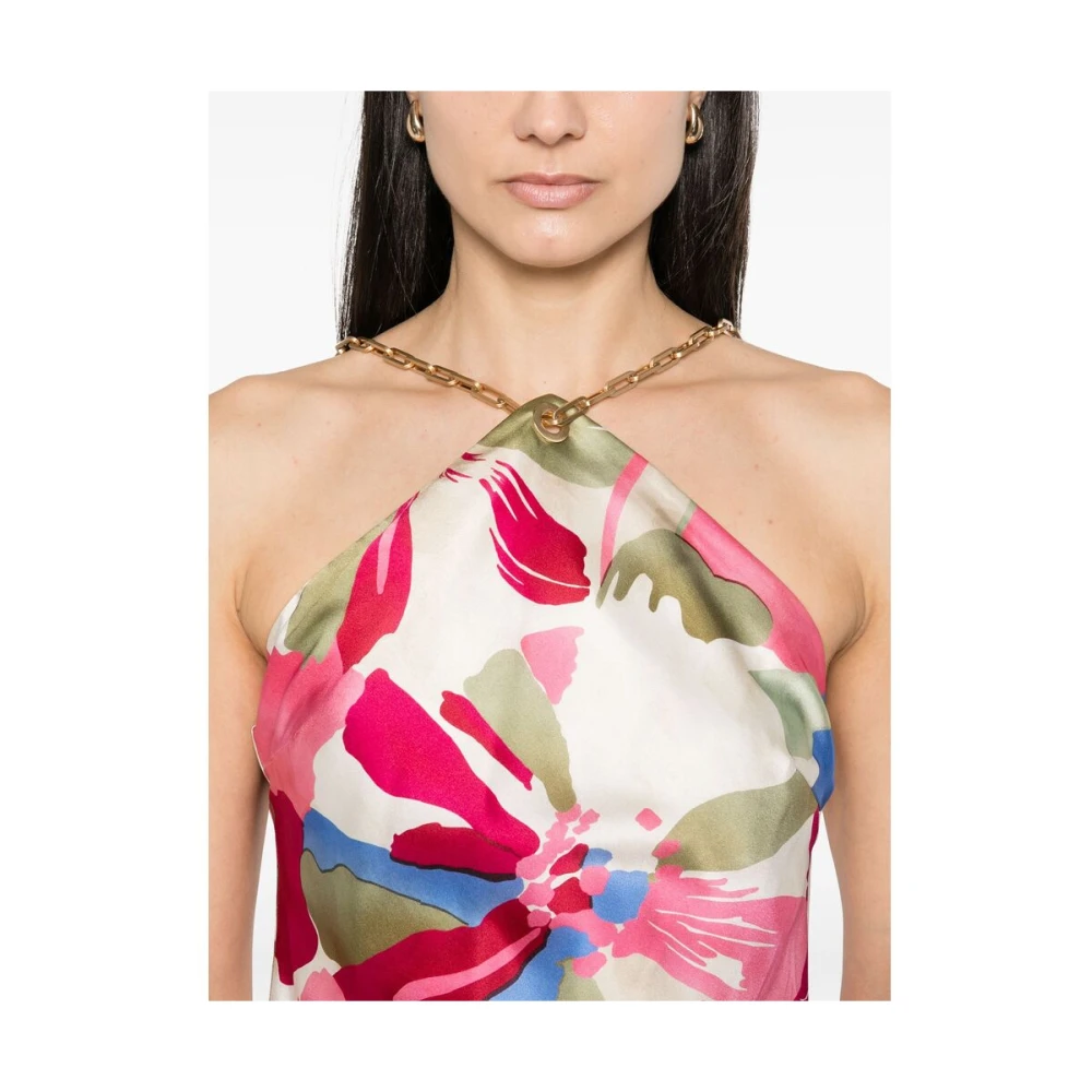 Cult Gaia Bloemenprint Roze Schouderband Jurk Multicolor Dames