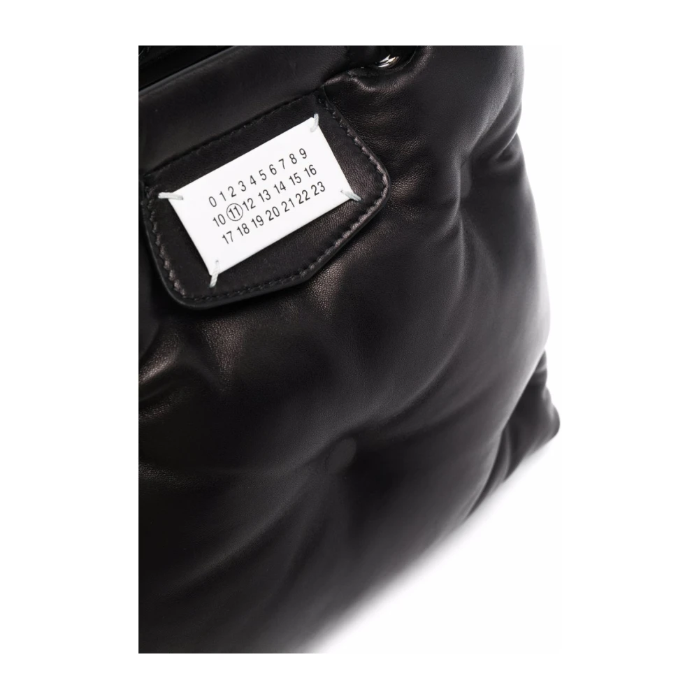 Maison Margiela Gewatteerde Zwarte Leren Schoudertas Black Dames