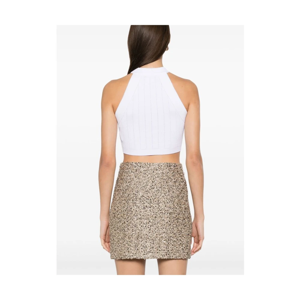 Balmain Witte Halternek Mouwloze Top White Dames