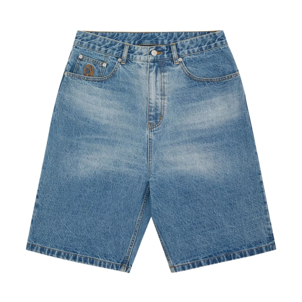 Billionaire Blauwe Indigo Shorts met Geborduurd Logo Blue Heren