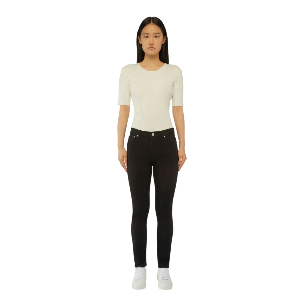 Trussardi Slim-fit Denim Broek Black Dames