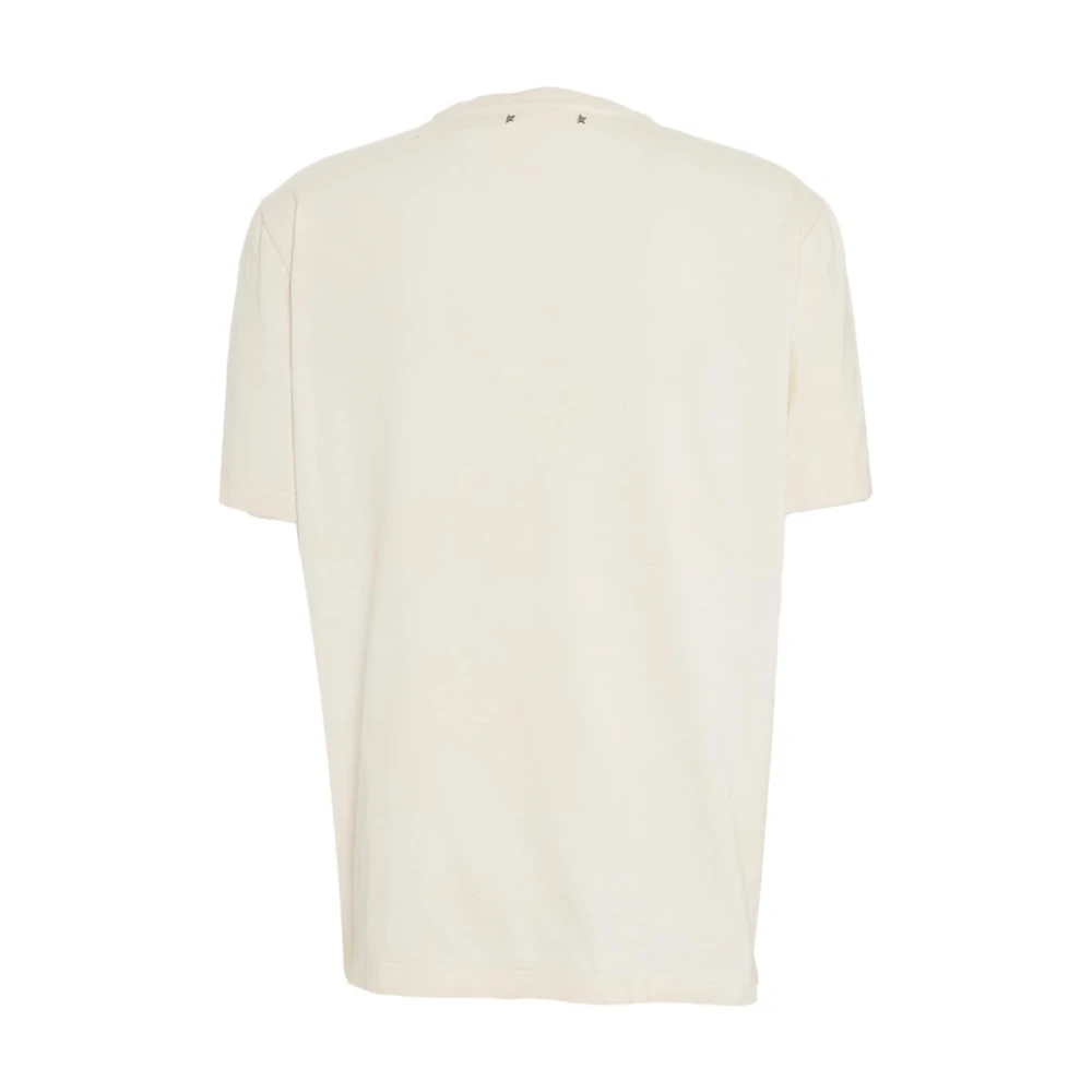 Golden Goose Beige Ribkraag T-Shirt Ss25 Beige Heren