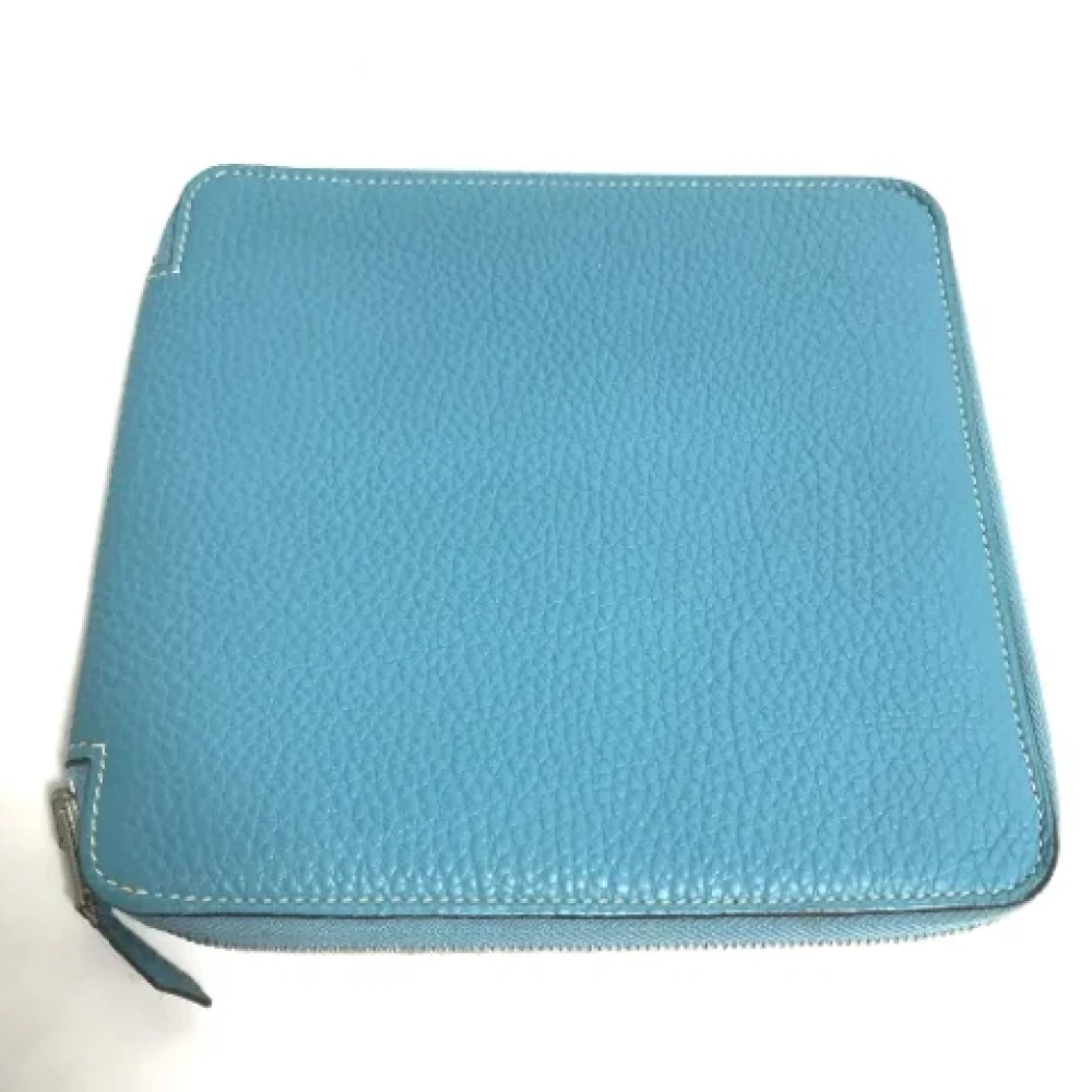 Hermès Vintage Pre-owned Leather pouches Blue Dames