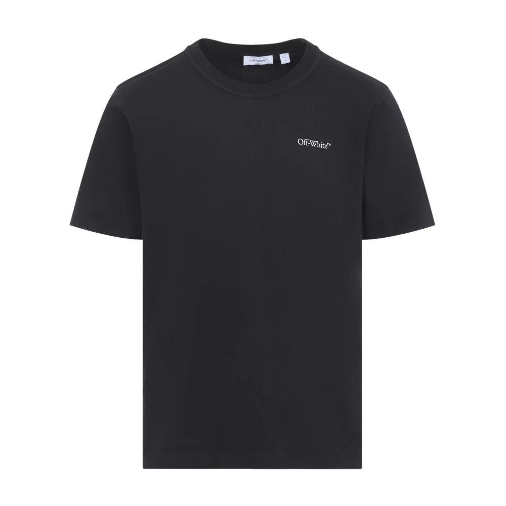 Off White Black T-Shirts, Male, M, Big Logo Bookish Regular Tee
