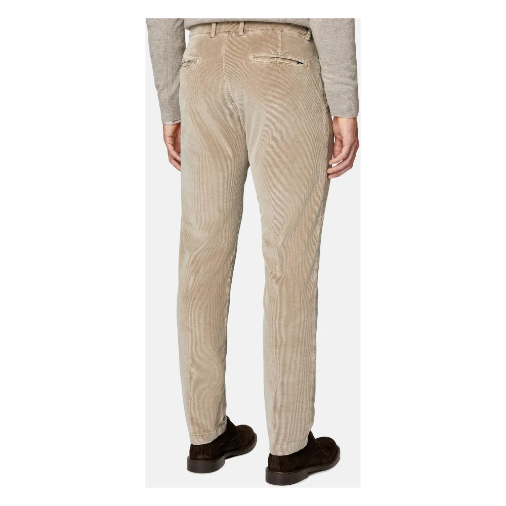 Boggi Milano Broek in stretchfluweel Beige Heren