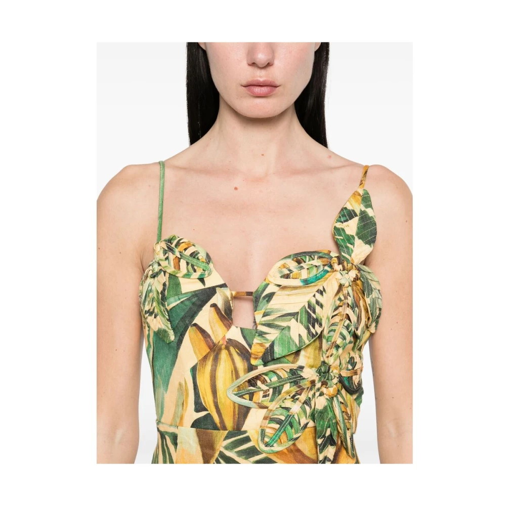 Farm Rio Gele Spaghettiband Jurk Multicolor Dames