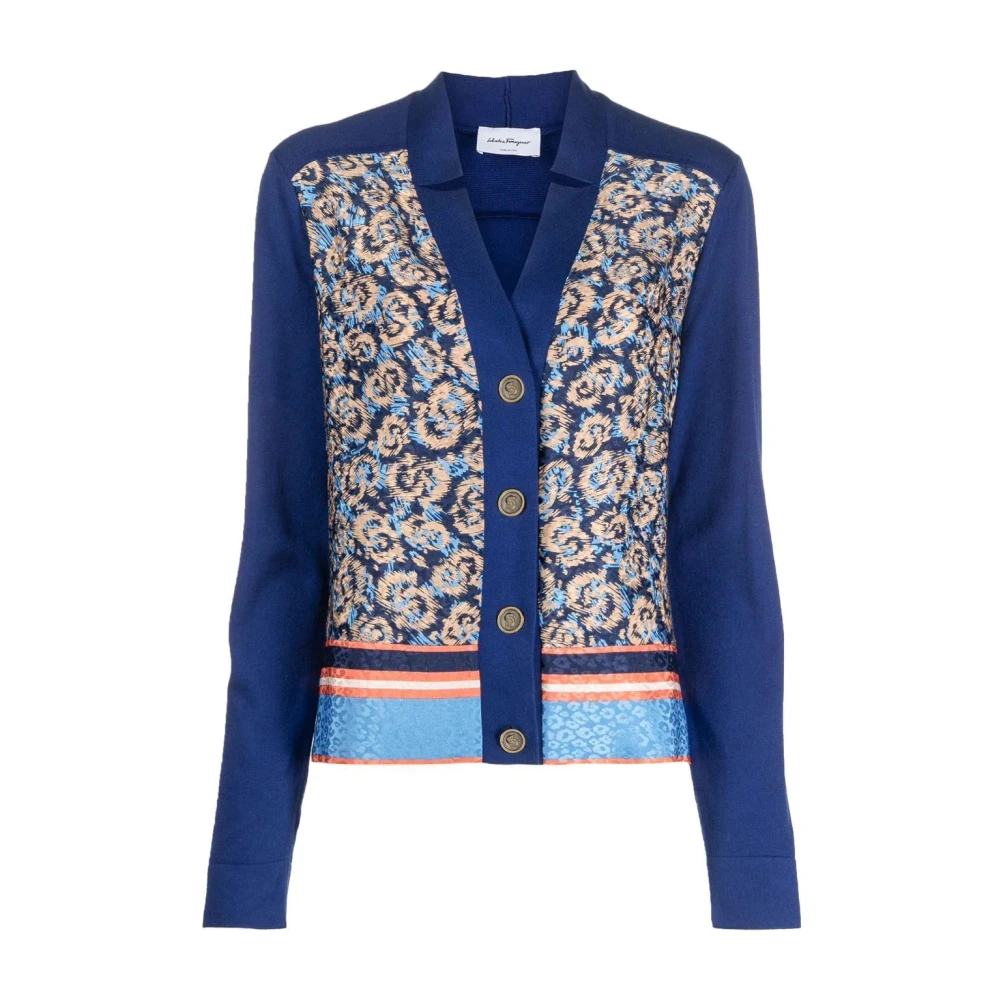 Salvatore Ferragamo Blauwe Katoen Zijden Vest Blue Dames