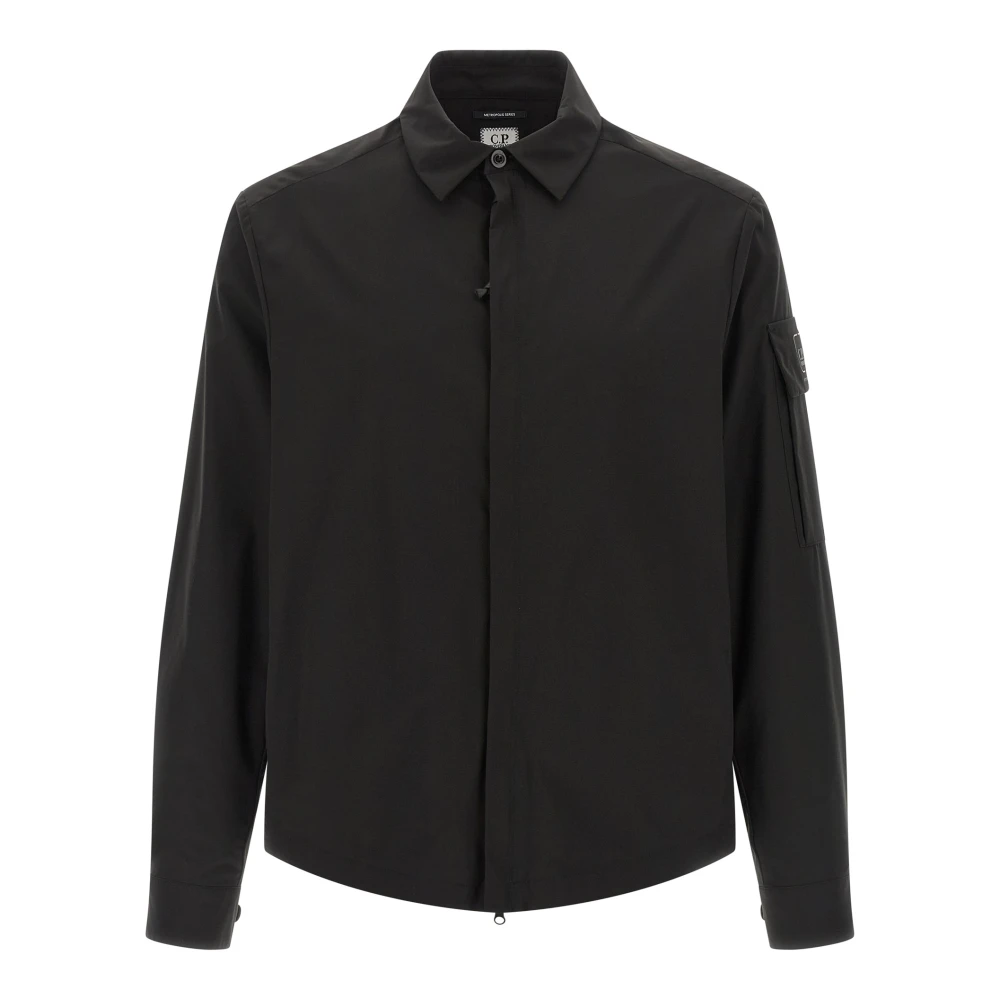 C.p. Company Men's Black Light Jackets, L, Metropolis Series Overshirt