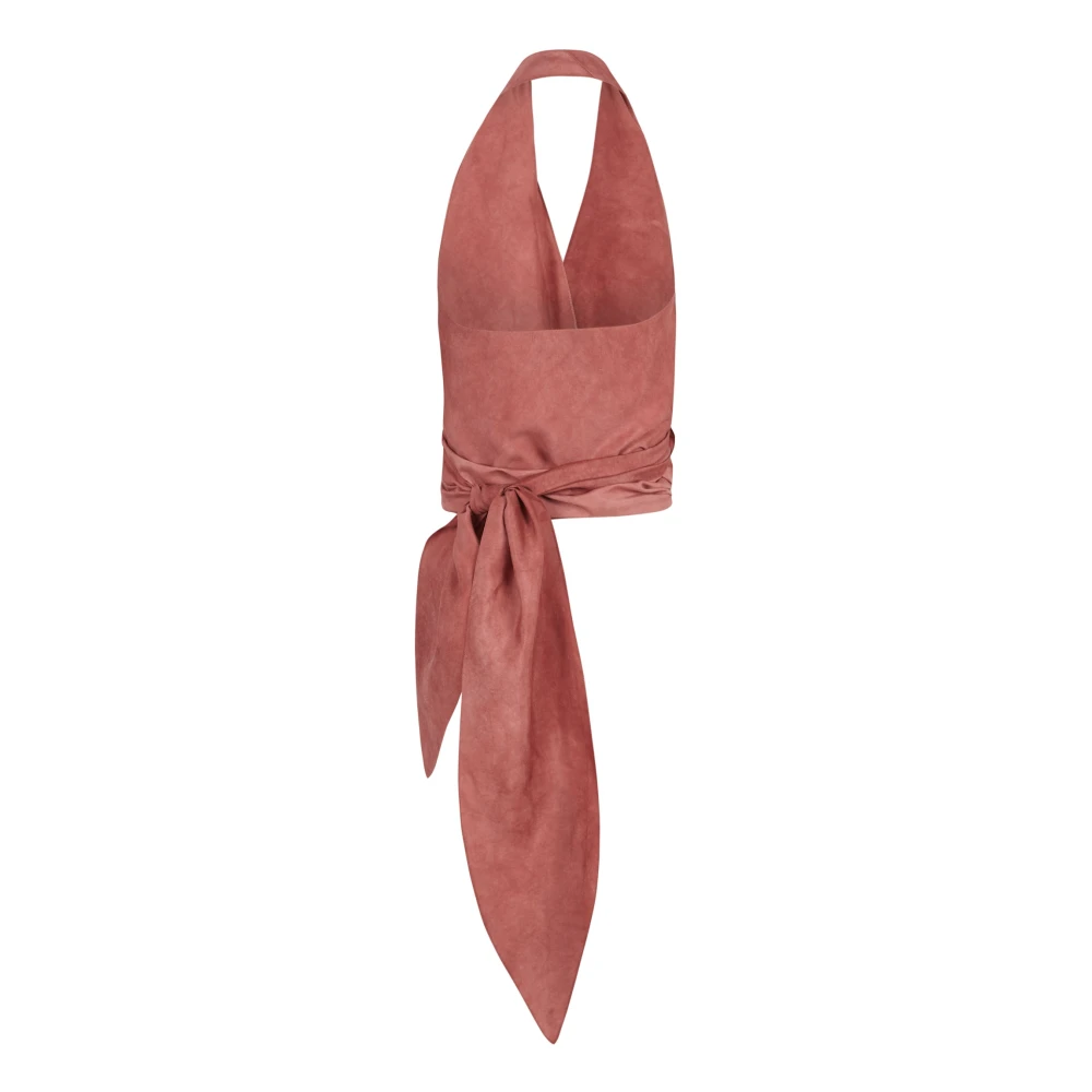 Cortana Salo top in zijde geverfd aardbei Pink Dames