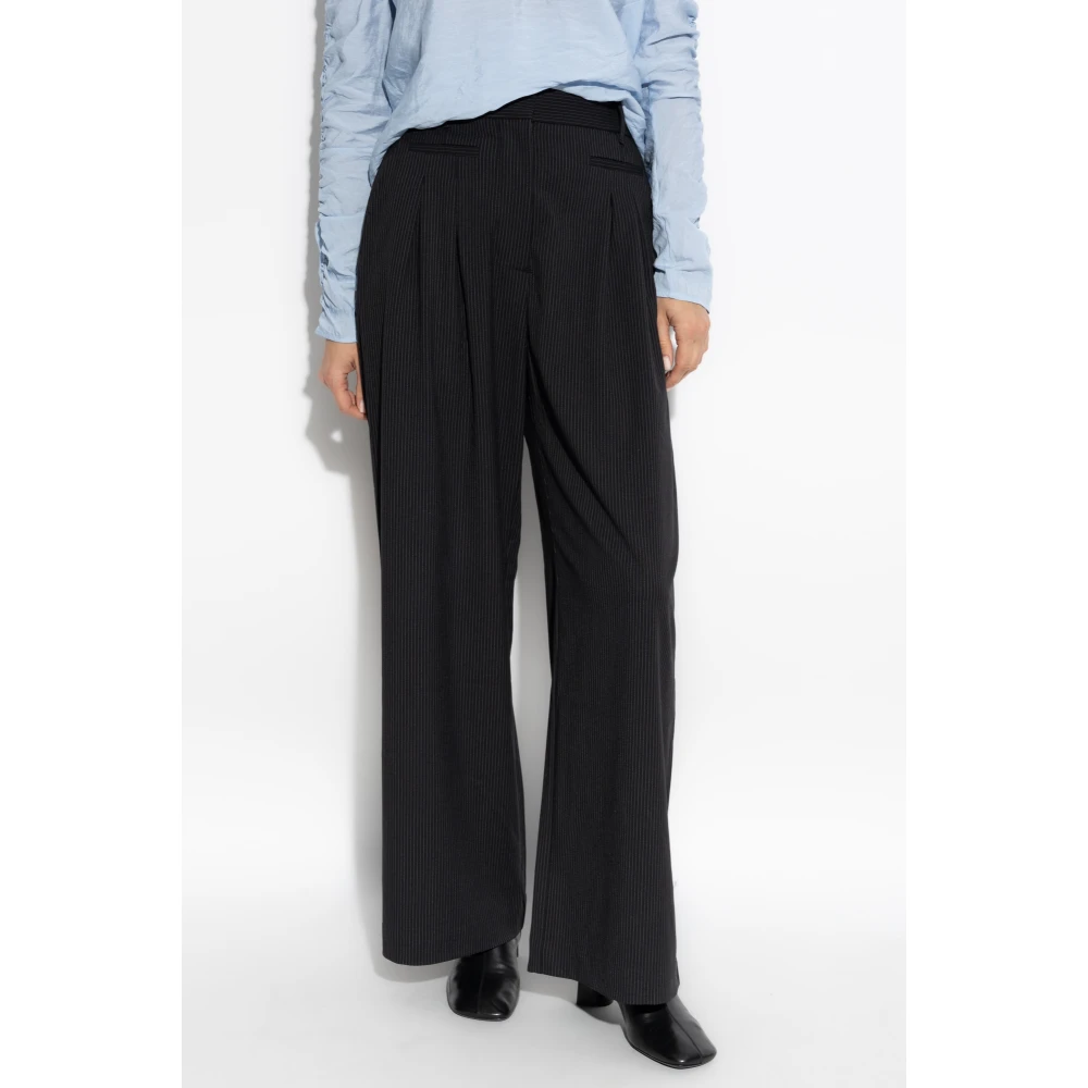 Munthe Broek met gestreept patroon Black Dames