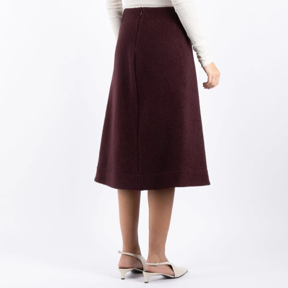 Jil Sander Bourgondische Wollen Rok Red Dames