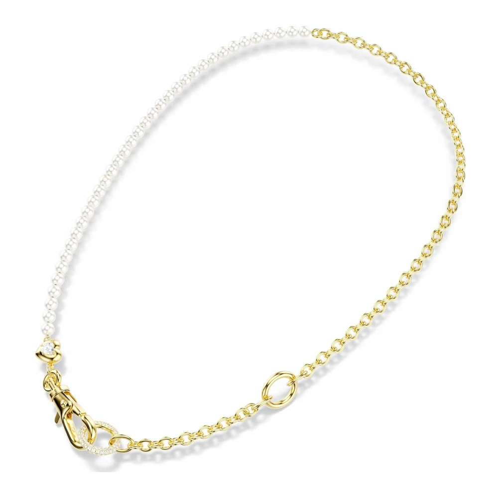 Swarovski Unisex White Idyllia Necklace, Crystal Pearl, 18K Gold Finish - Image 2