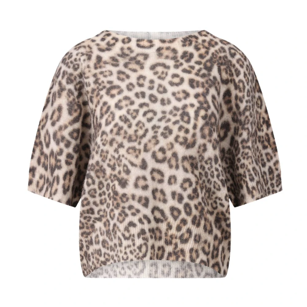 Marc Cain Alpaca Oversized Trui met Korte Mouwen Multicolor Dames