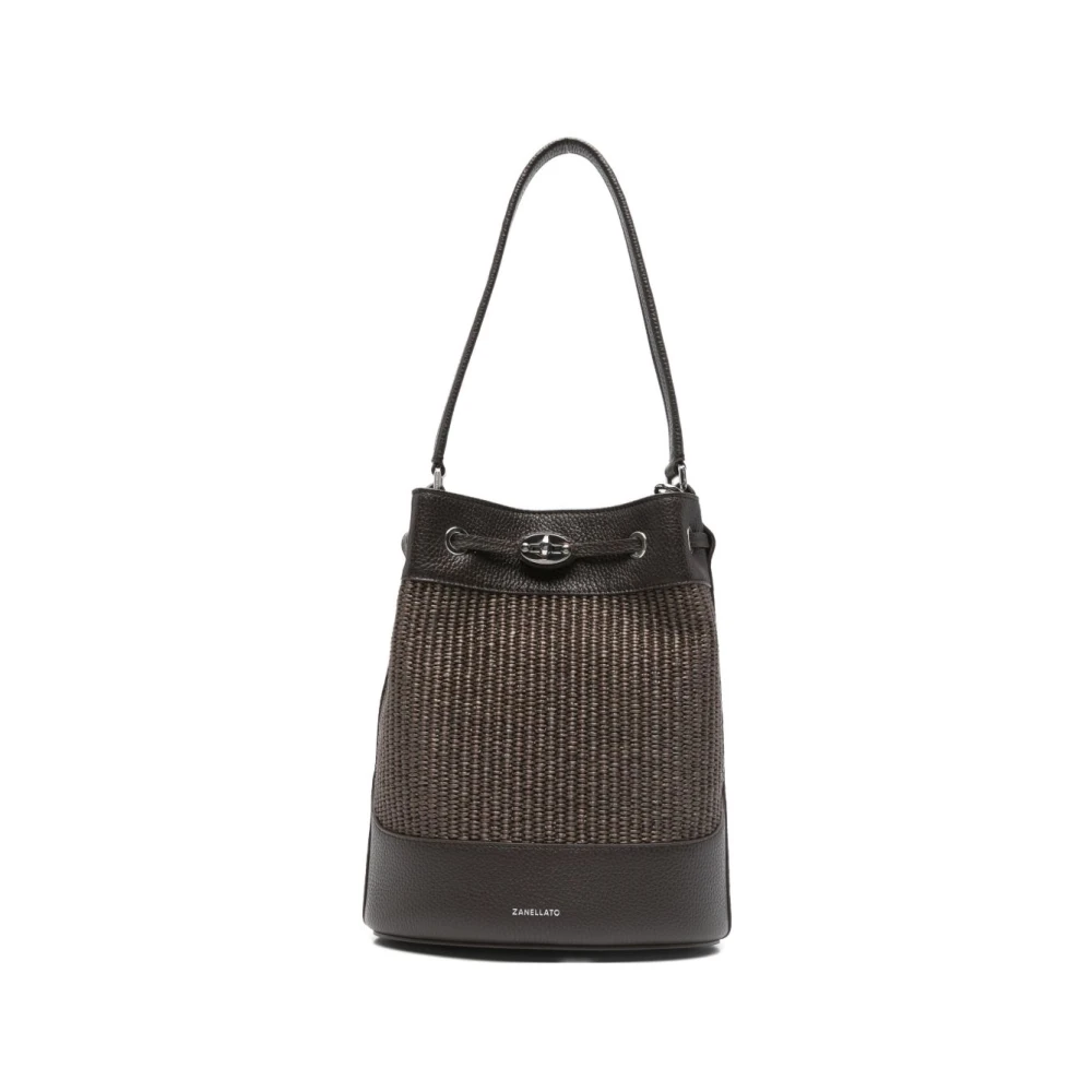 Zanellato Women's Brown Bucket Bags, One Size, Mondà Vimini Small Bucket Bag
