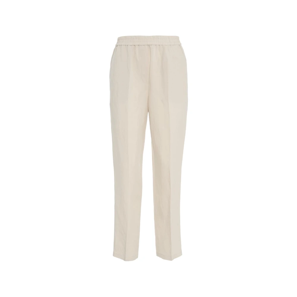 8pm Chique Beige Linnen Broek Beige Dames