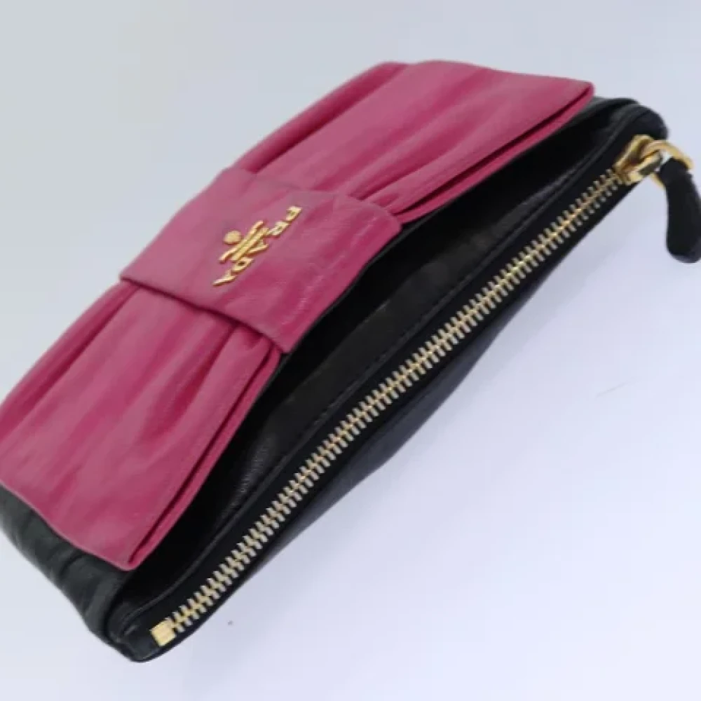 Prada Vintage Pre-owned Leather pouches Black Dames