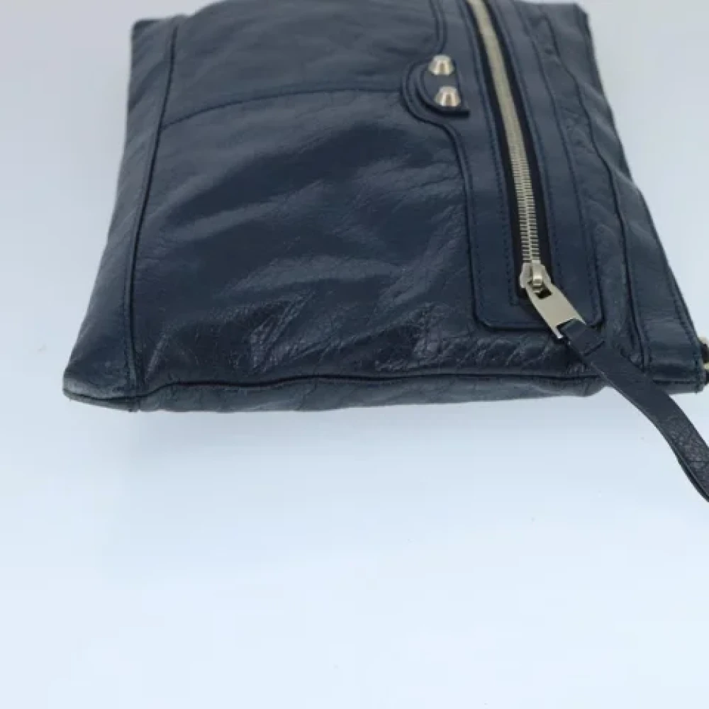 Balenciaga Vintage Pre-owned Leather clutches Blue Dames