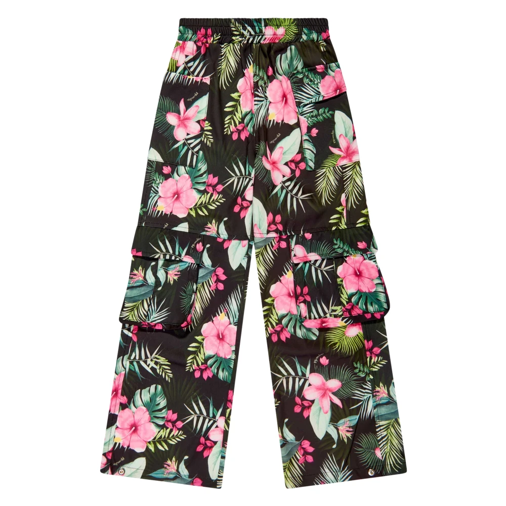 Monnalisa Girls Multicolor Jungle Cargo Trousers In Black - Trousers - 8 Y - Kids