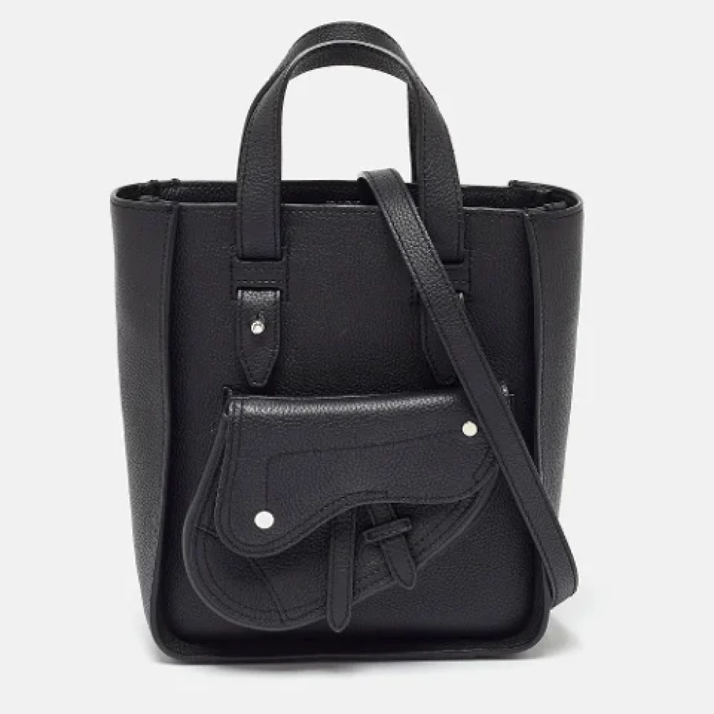 Dior Vintage Pre-owned Leather totes Black Heren
