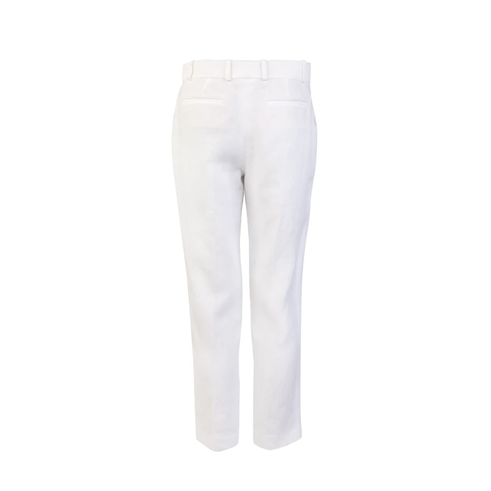 Khaite Witte Linnen Broek White Dames