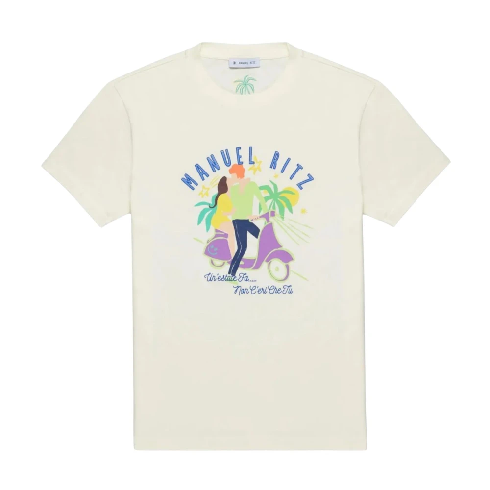 Manuel Ritz Korte Mouw T-shirt Beige Heren