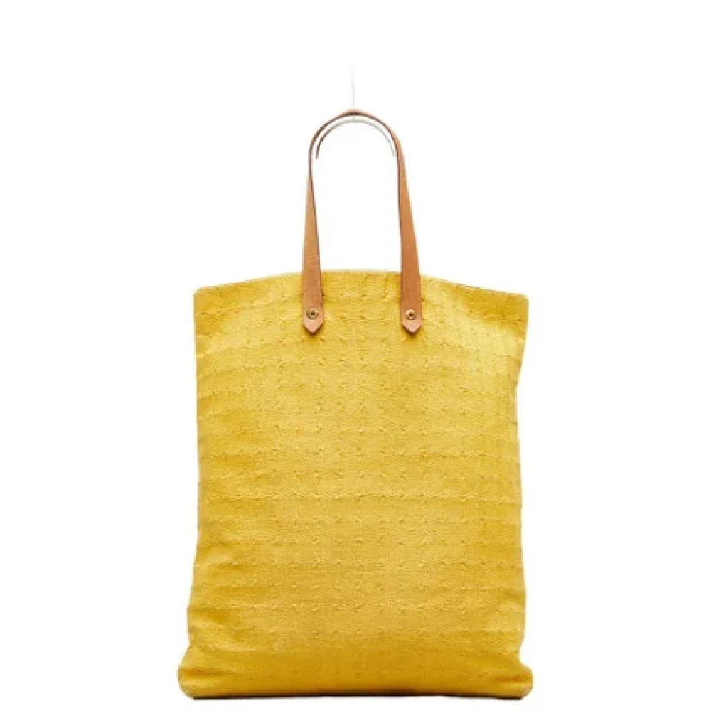 Hermès Vintage Pre-owned Cotton handbags Yellow Dames