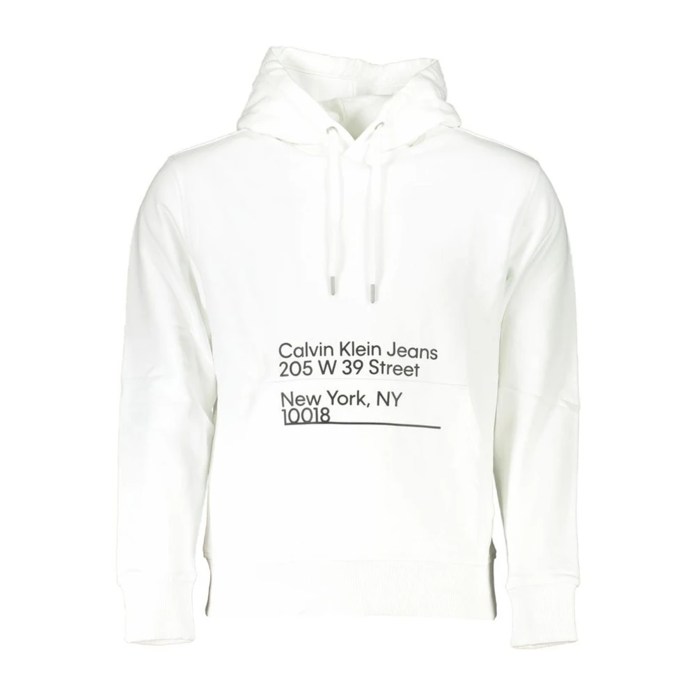 Calvin Klein Witte hoodie met logoprint White Dames