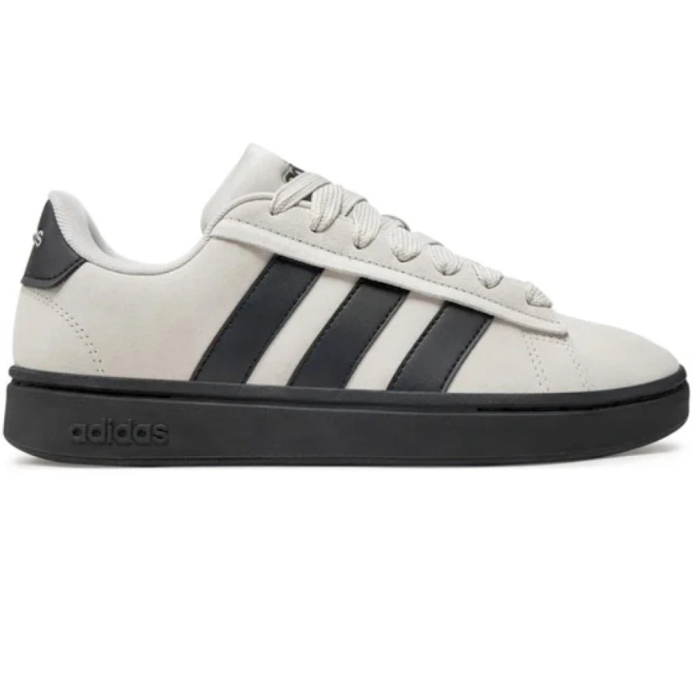 Adidas Men's Beige Synthetic Leather Lace-Up Trainers Size 8