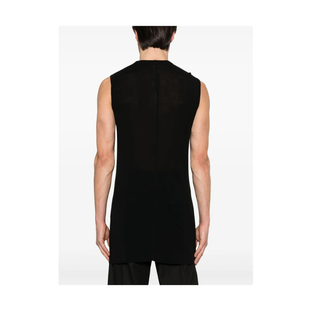 Rick Owens Mouwloze T-shirt met ronde hals Black Heren