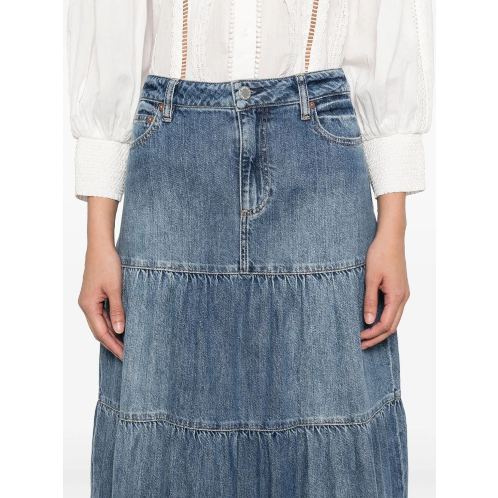 alice + olivia Blauwe Gerende A-Lijn Rok Blue Dames