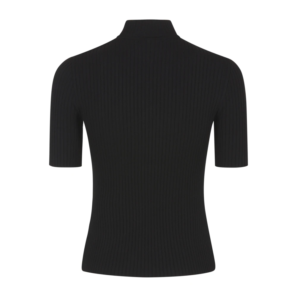 Courrèges Zwart Gebreid Trui Shirt Black Dames